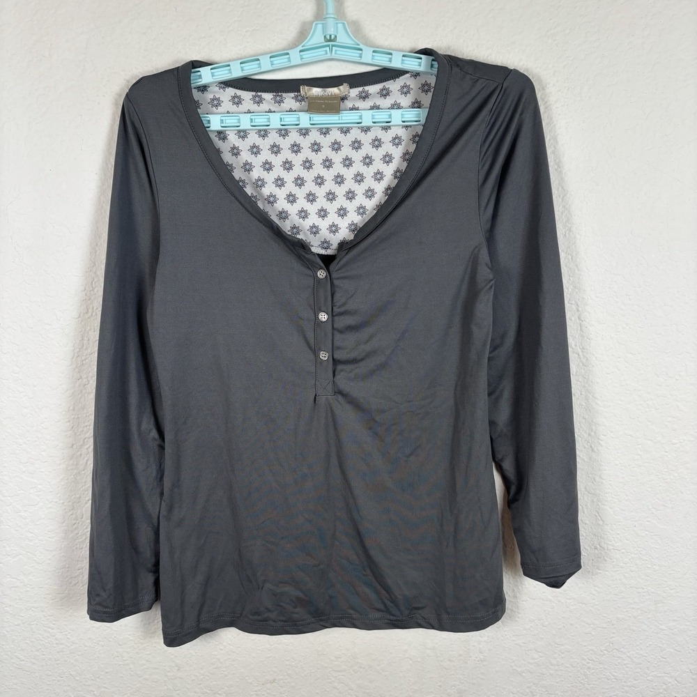 Ink + Ivy Womens T Shirt Sz S Small Long Sleeve Solid Comfort Gray Excellent